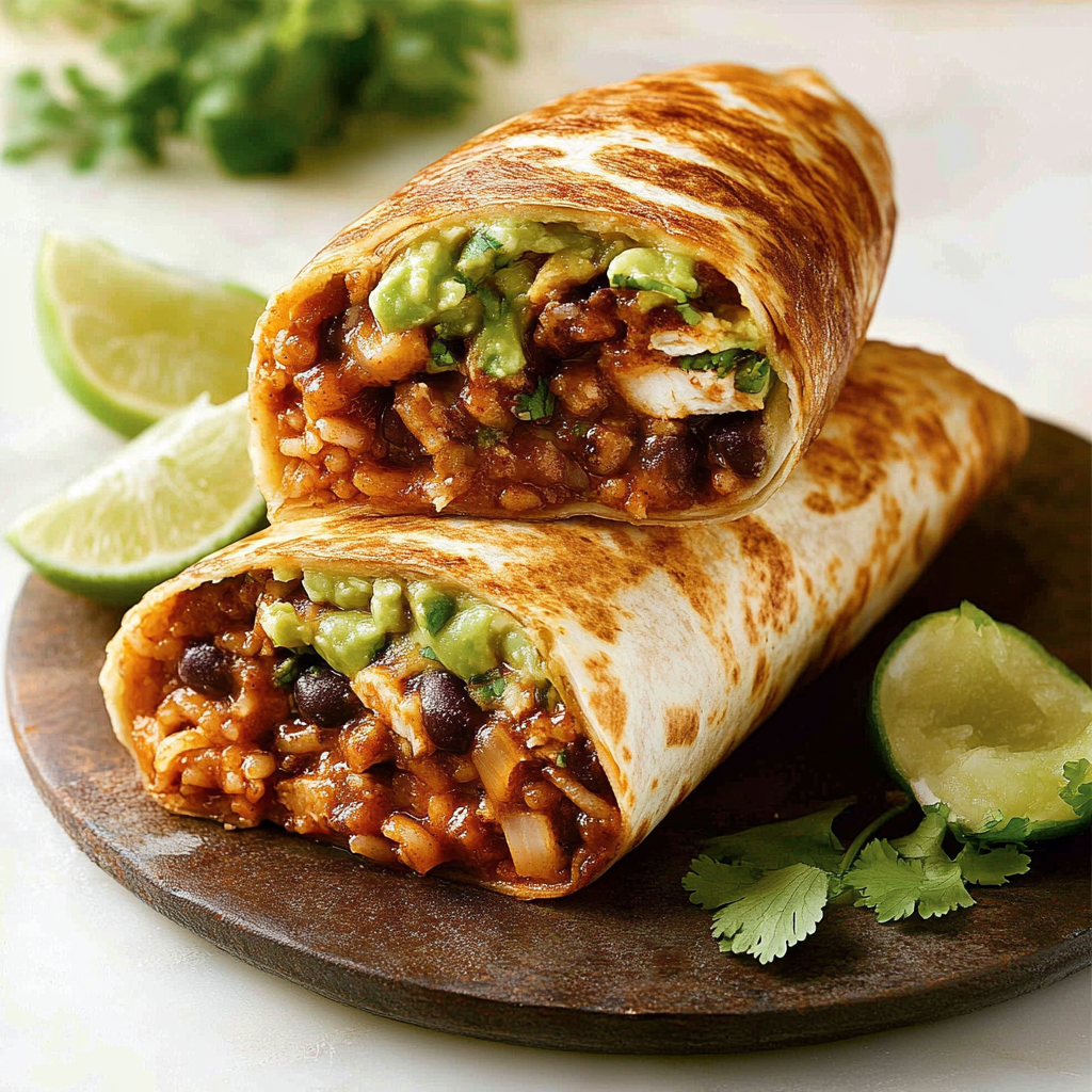 Cheesy Bean and Rice Burritos