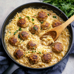 Chicken Meatballs with Orzo
