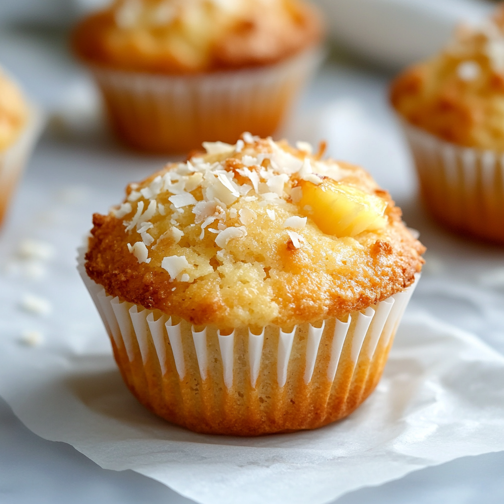 coconut and pineapple cottage cheese muffins
