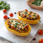 Burrito Spaghetti Squash Boats