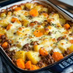 Amish Hamburger with Fall Veggies Bake