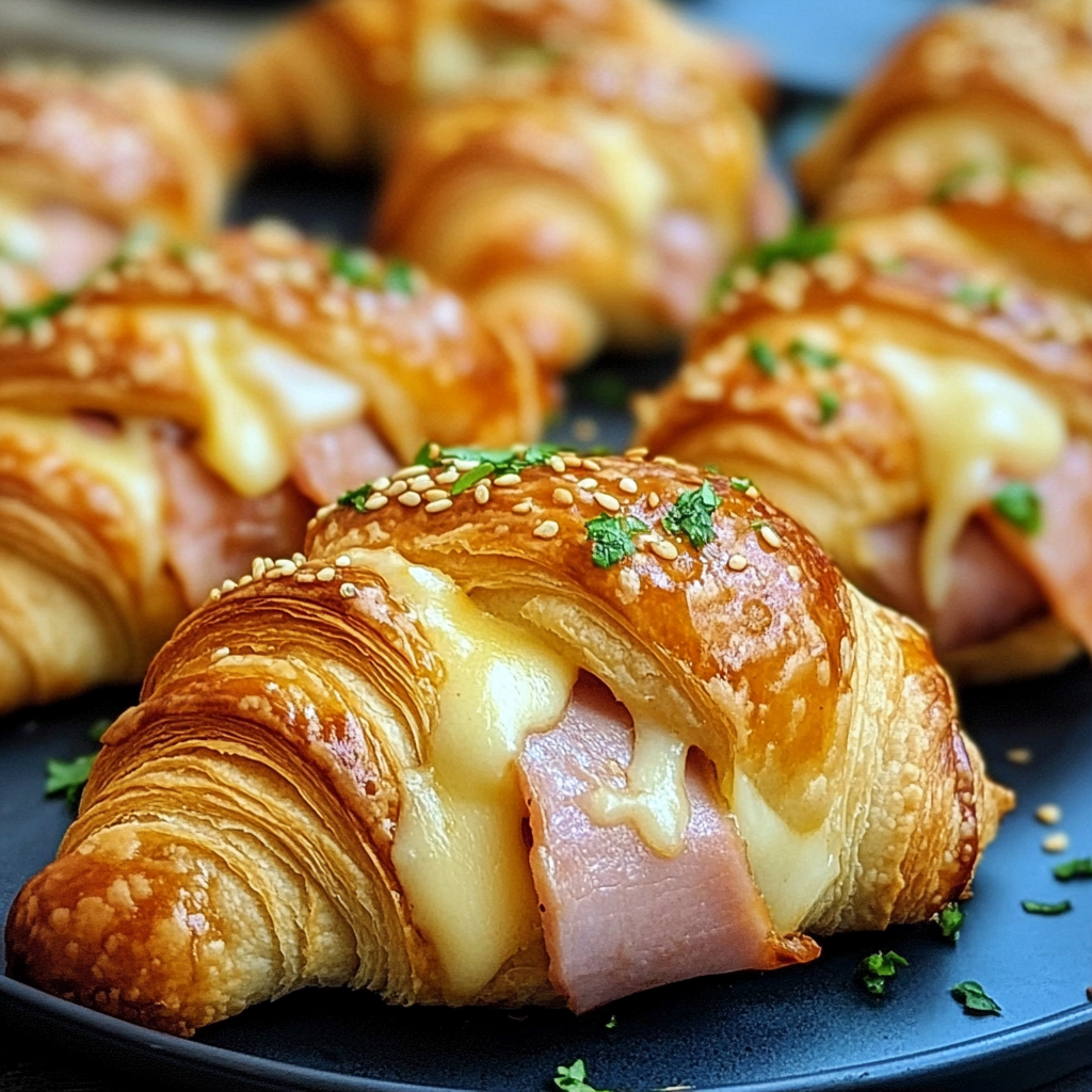 Baked Ham and Cheese Croissants