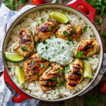 Dump-and-Bake Chicken Tzatziki with Rice