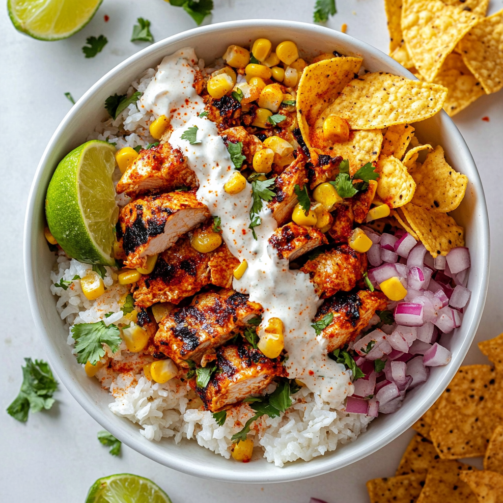 Street Corn Chicken Rice Bowl