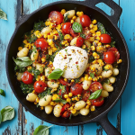 Summer Skillet Gnocchi Recipe with Grilled Corn and Burrata