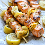 Grilled Lemon and Salmon Skewers