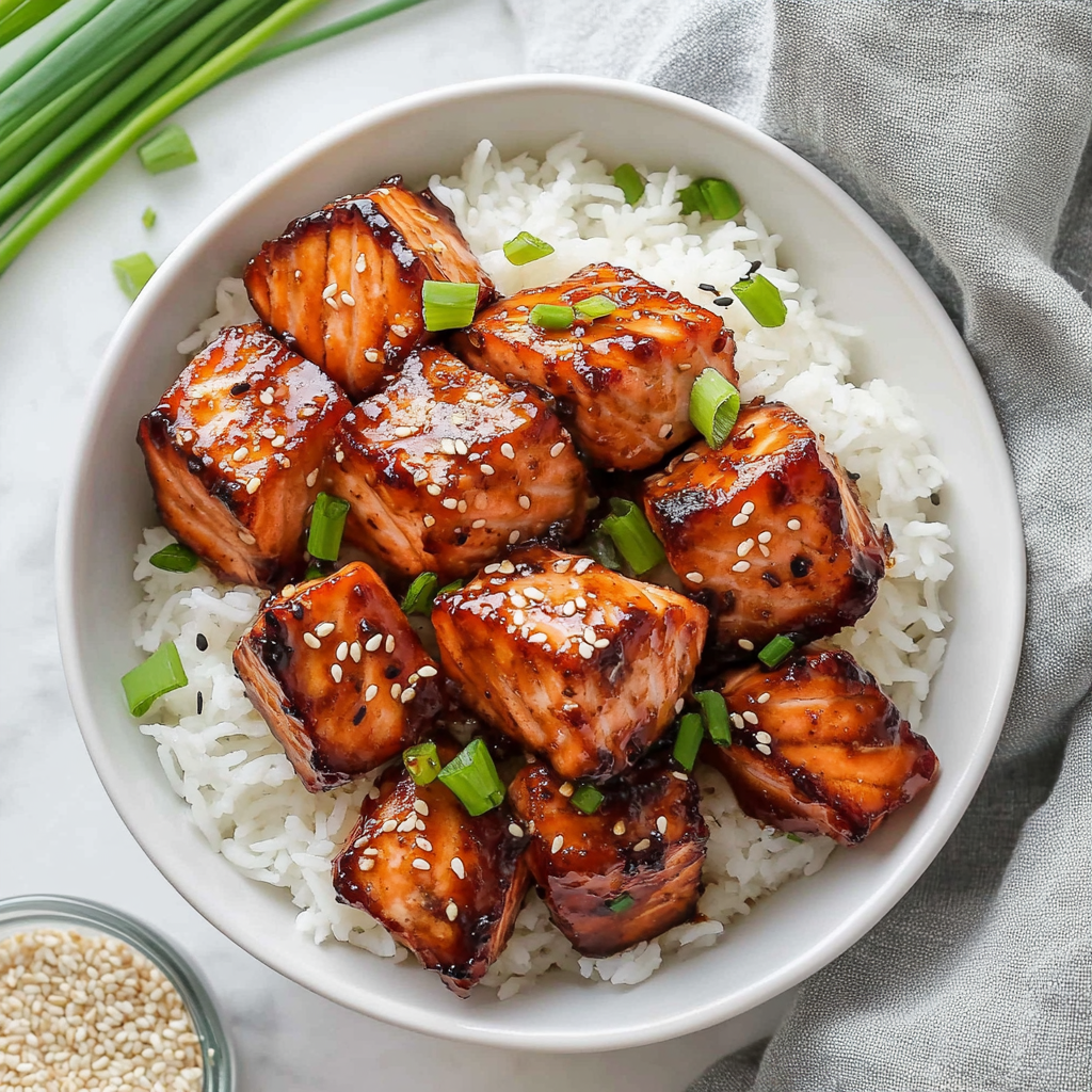 Crispy Honey Garlic Salmon Bites