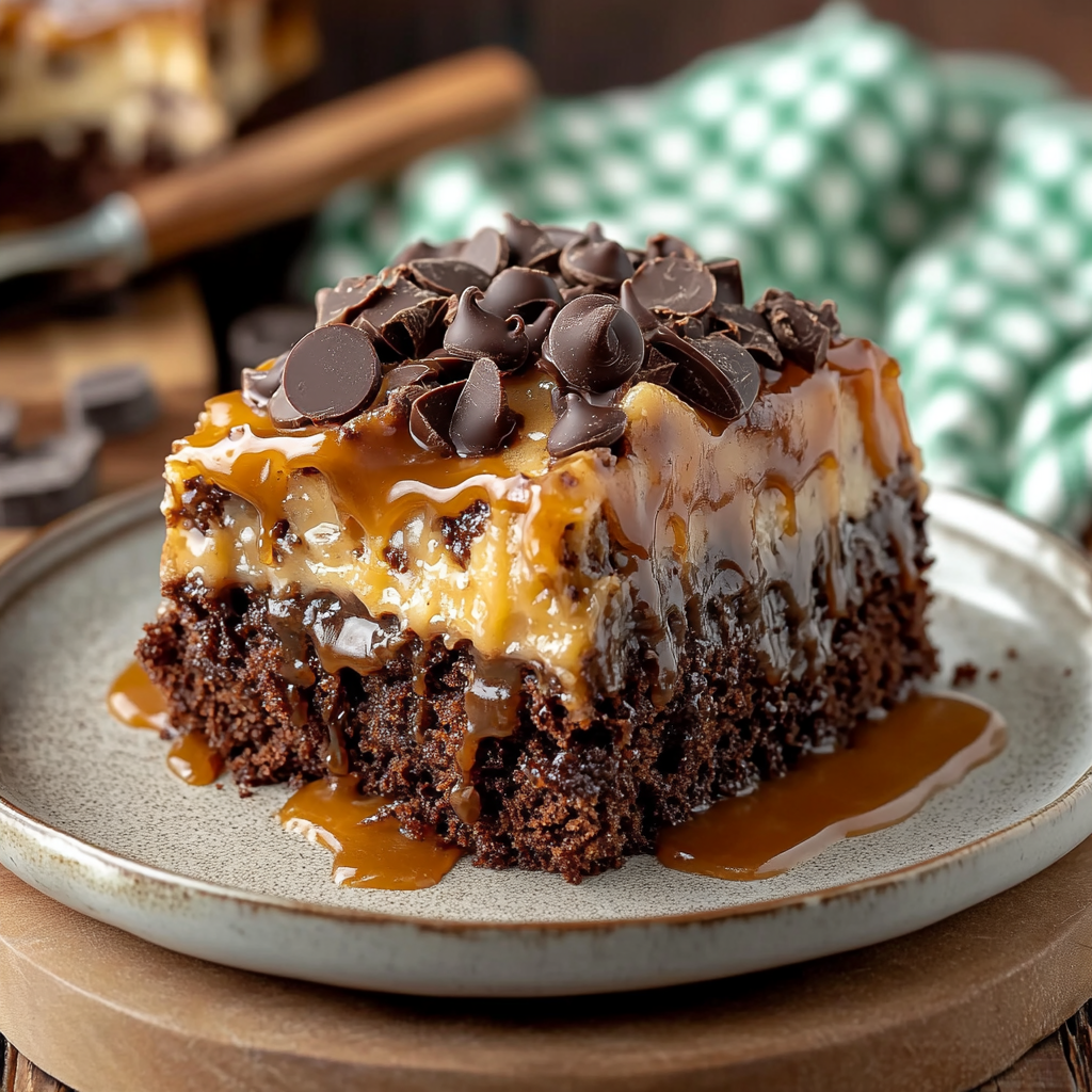 German Chocolate Poke Cake