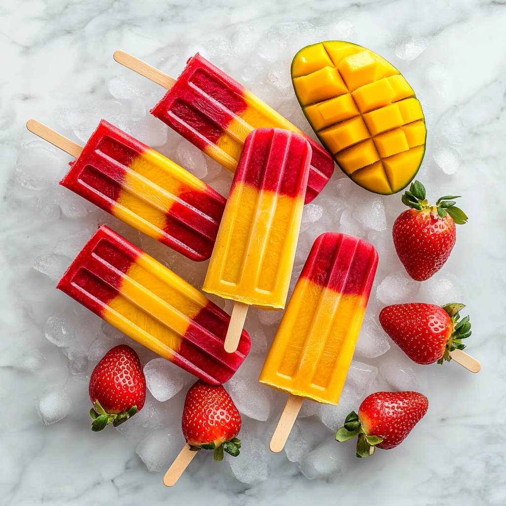 Strawberry Mango Popsicles