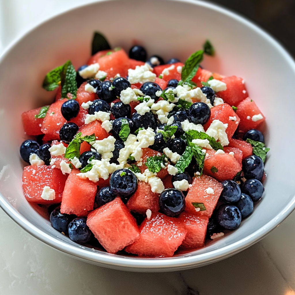 Watermelon Feta Mint Salad