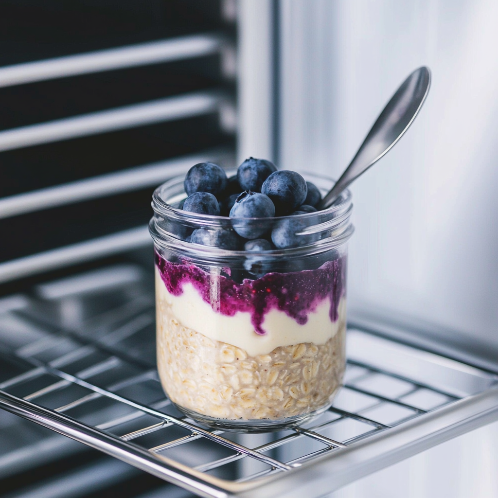 Blueberry pie overnight oats