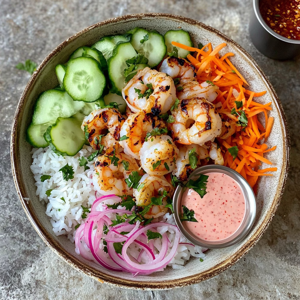 Shrimp Rice Bowls with Spicy Mayo Shrimp Rice Bowls with Spicy Mayo