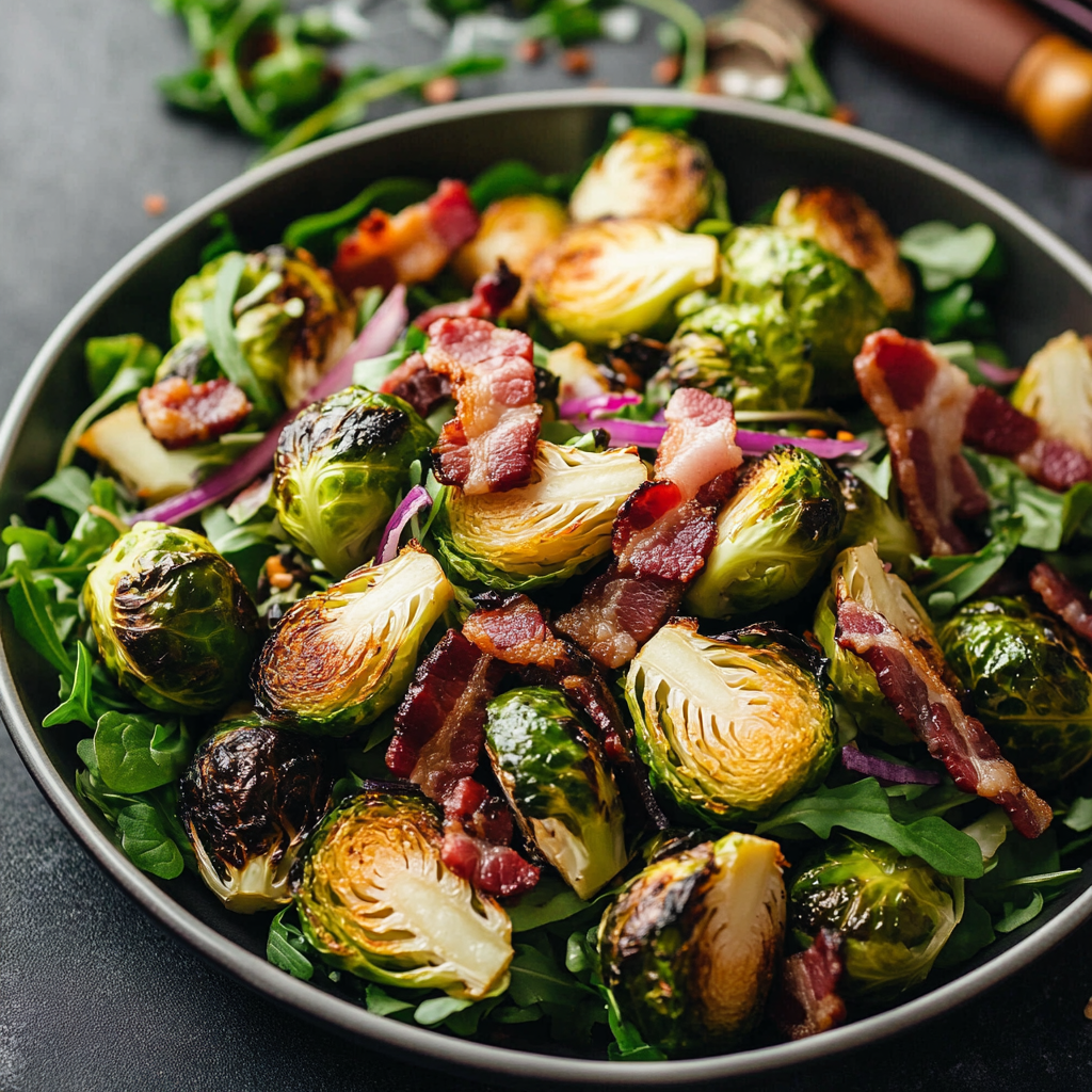 Roasted Brussels Sprouts & Bacon Salad
