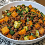 Ground Beef Zucchini Sweet Potato Skillet