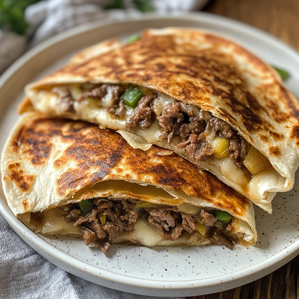 Cheesesteak Egg Roll Quesadillas