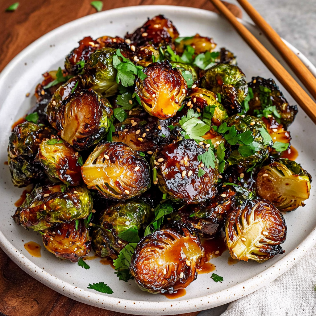 Crispy Asian BBQ Brussels Sprouts