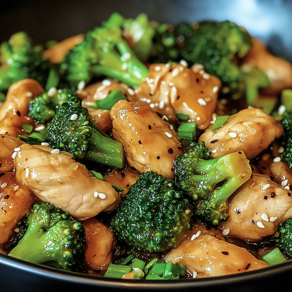 Garlic Chicken with Broccoli and Spinach