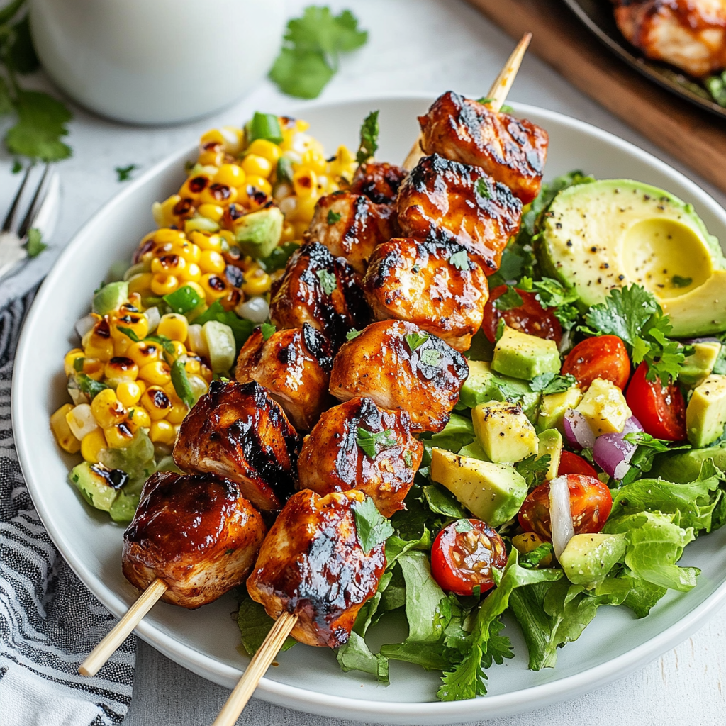 BBQ Chicken Skewer Salad