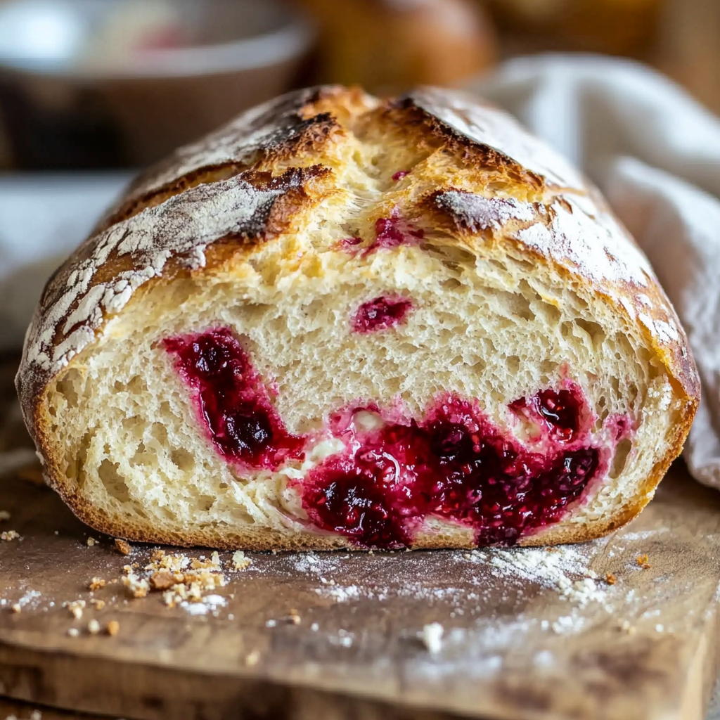 Raspberry Cheesecake Sourdough Bread