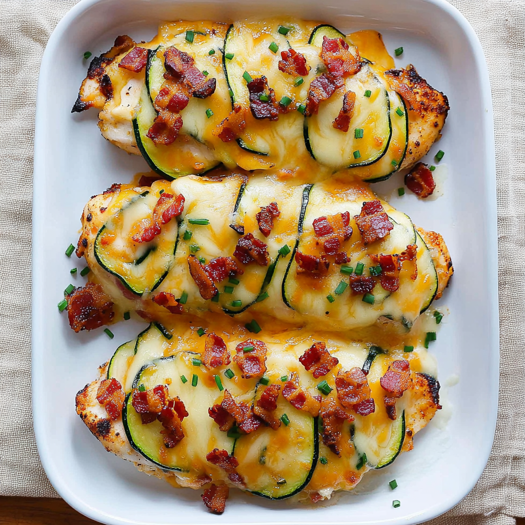 Chicken Zucchini Bake with Bacon