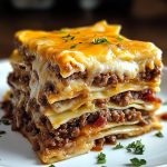 Parmesan Garlic Bacon Cheeseburger Lasagna