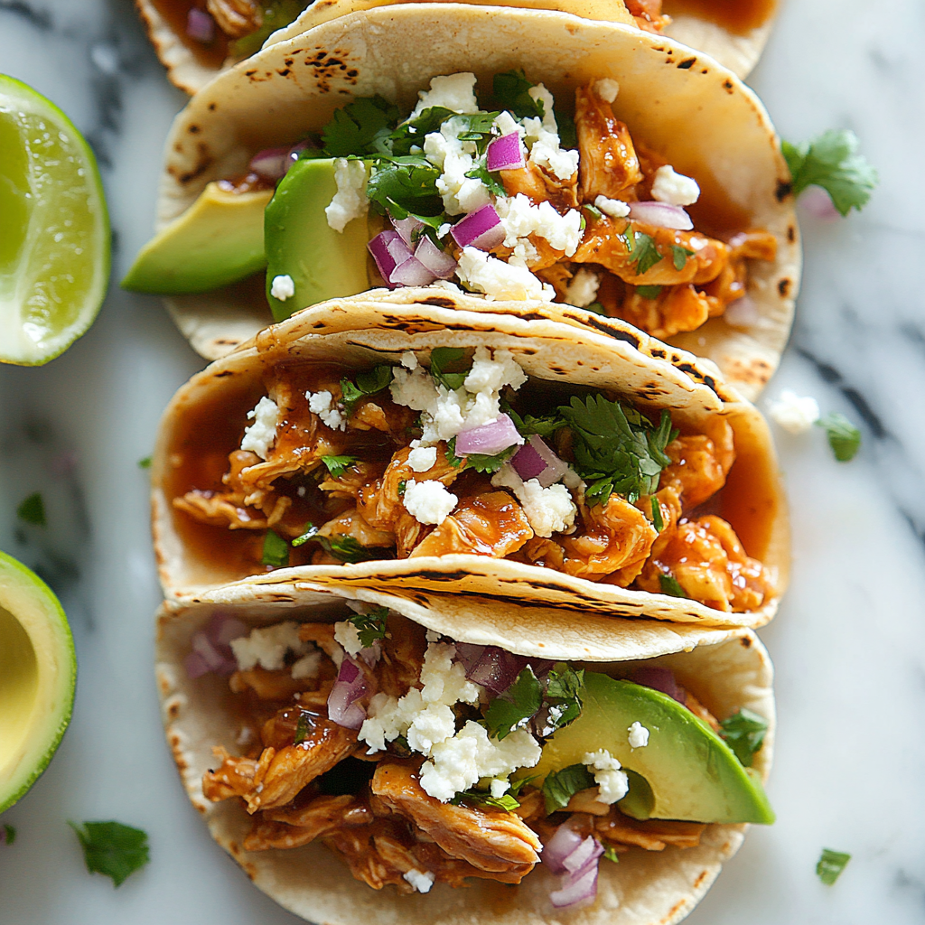 Slow Cooker Honey Chipotle Chicken Tacos