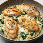 Boursin Orzo with Chicken