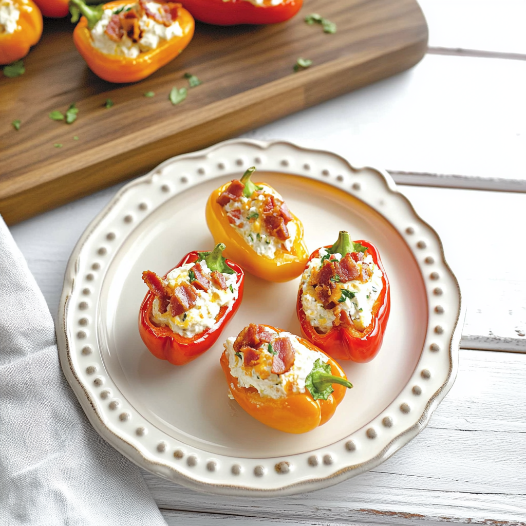 Low Carb Bacon Ranch Bell Pepper Poppers