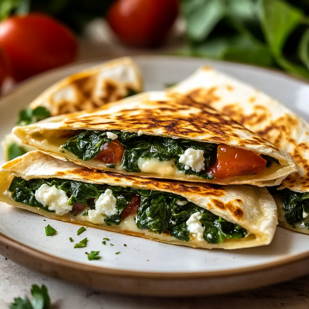 Spinach and Feta Quesadillas