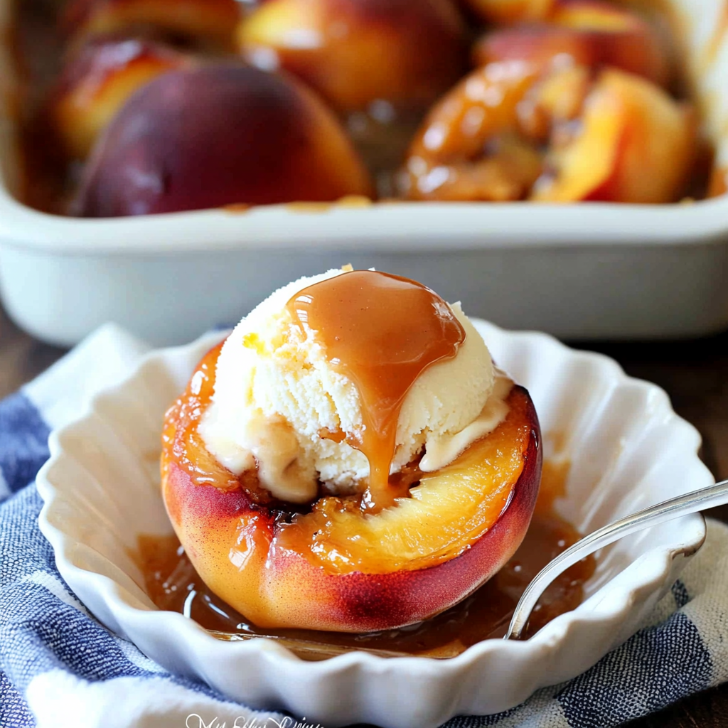 Cinnamon Sugar Baked Peaches