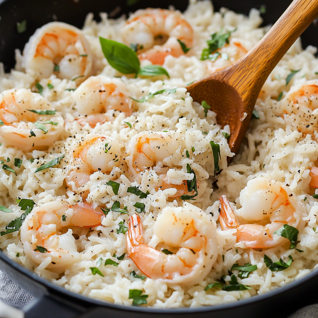 Parmesan Basil Shrimp and Rice